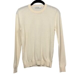PETER MILLAR Womens Crown Soft Crew Golf Sweater Wool Silk Cashmere Ivory Size S